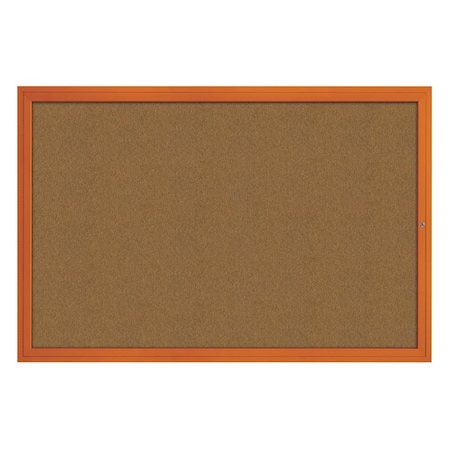 United Visual Products Hinge-less Radius Corkboard, 24"x36", Black Alum Frame/Forbo UVEB2436R-BLACK-FORBO